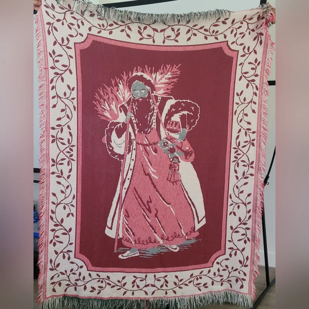 Goodwin Weavers Tapestry Throw Blanket Santa Claus 50x60